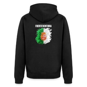 Conception du drapeau de Fuerteventura - Veste à capuche bio Premium Unisexe - noir - Dos - Nico (187cm)