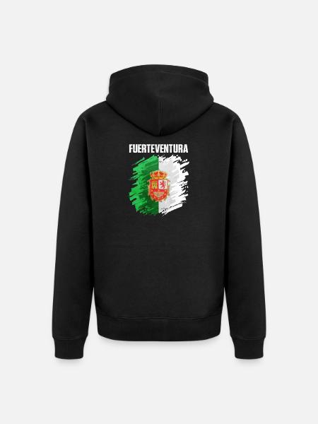 Fuerteventura Flag Design - Unisex Premium Organic Zip Hoodie - black
