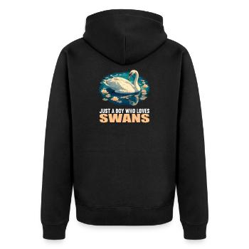 Swans Swan - Unisex Premium Organic Zip Hoodie - black - Back - Nico (187cm)