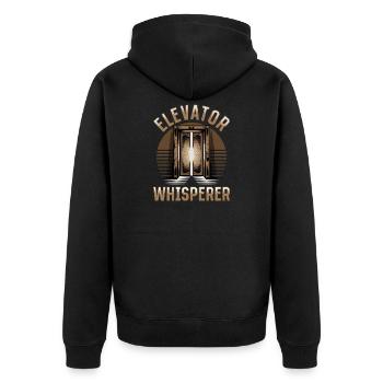 Elevator toddler & kids - Unisex Premium Organic Zip Hoodie - black - Back - Nico (187cm)