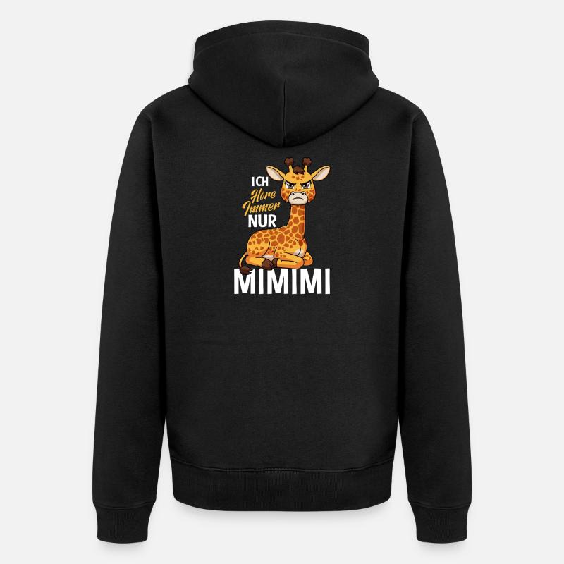 J'entends toujours une seule girafe Mimimi - Veste à capuche bio Premium Unisexe - noir