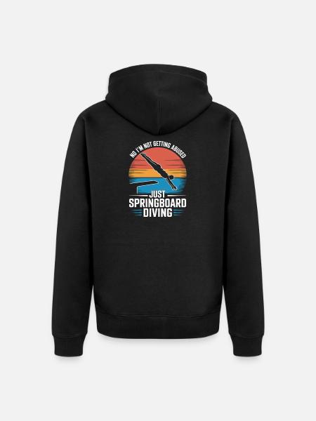 Diving diving board - Unisex Premium Organic Zip Hoodie - black