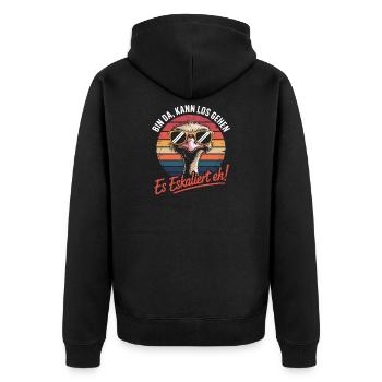 Einatmen Ausrasten Yoga Meditation Palmen Retro - Unisex Premium Bio Zip Hoodie - Schwarz - Hinten - Nico (187cm)