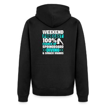 Kunstspringen Turmspringer Sprungbrett - Unisex Premium Bio Zip Hoodie - Schwarz - Hinten - Nico (187cm)