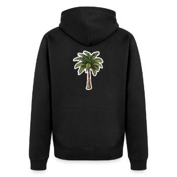 Palm tree - Unisex Premium Organic Zip Hoodie - black - Back - Nico (187cm)