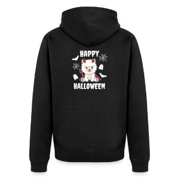 Alpaca Happy Halloween Devil Costume - Unisex Premium Organic Zip Hoodie - black - Back - Nico (187cm)