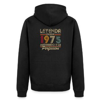 50 Years 1975 Vintage Retro Birthday - Unisex Premium Organic Zip Hoodie - black - Back - Nico (187cm)