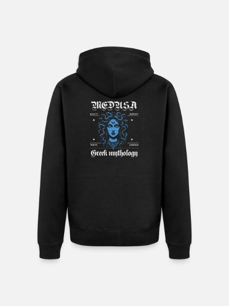Conception mythologique de Méduse - Veste à capuche bio Premium Unisexe - noir