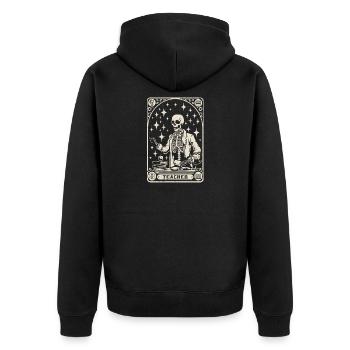 teacher teacher educator - Unisex Premium Organic Zip Hoodie - black - Back - Nico (187cm)