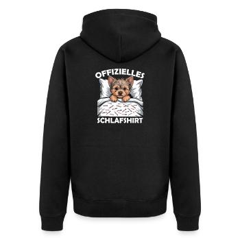 Chemise de nuit officielle du Yorkshire Terrier - Veste à capuche bio Premium Unisexe - noir - Dos - Nico (187cm)