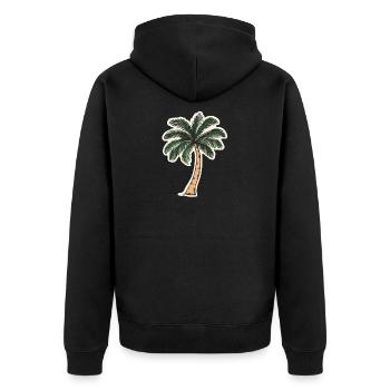Palm tree - Unisex Premium Organic Zip Hoodie - black - Back - Nico (187cm)