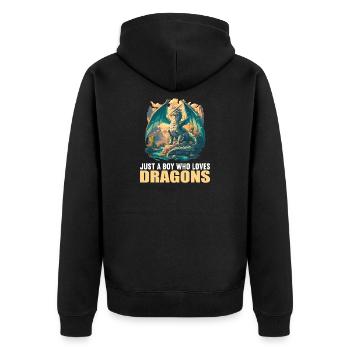 Dragon Dragon - Veste à capuche bio Premium Unisexe - noir - Dos - Nico (187cm)