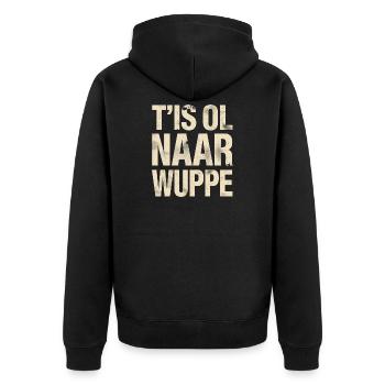 Chemise en dialecte flamand occidental. C’est ol à la Wuppe - Veste à capuche bio Premium Unisexe - noir - Dos - Nico (187cm)