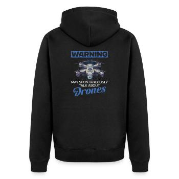 Lustige Drohne Sprüche Pilot - Unisex Premium Bio Zip Hoodie - Schwarz - Hinten - Nico (187cm)