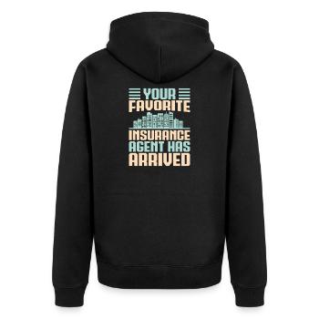 Agent d'assurance Votre favori est arrivé drôle - Veste à capuche bio Premium Unisexe - noir - Dos - Nico (187cm)