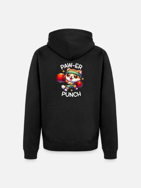 Chat boxer - Veste à capuche bio Premium Unisexe - noir