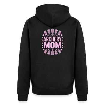 Bogenschießen Spruch Mutter Bogenschießen Geschenk - Unisex Premium Bio Zip Hoodie - Schwarz - Hinten - Nico (187cm)