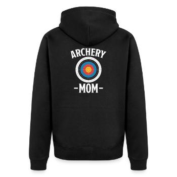 Bogenschießen Spruch Mutter Bogenschießen Geschenk - Unisex Premium Bio Zip Hoodie - Schwarz - Hinten - Nico (187cm)
