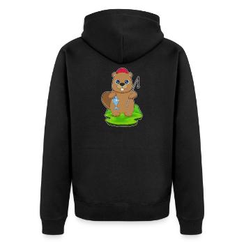 Pêche au castor - Veste à capuche bio Premium Unisexe - noir - Dos - Nico (187cm)