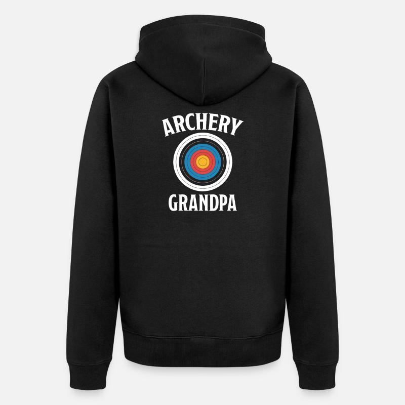 Bogenschießen Spruch Opa Bogenschießen Geschenk - Unisex Premium Bio Zip Hoodie - Schwarz