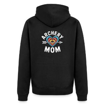 Bogenschießen Spruch Mutter Bogenschießen Geschenk - Unisex Premium Bio Zip Hoodie - Schwarz - Hinten - Nico (187cm)