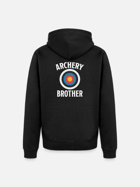 Bogenschießen Spruch Bruder Bogenschießen Geschenk - Unisex Premium Bio Zip Hoodie - Schwarz