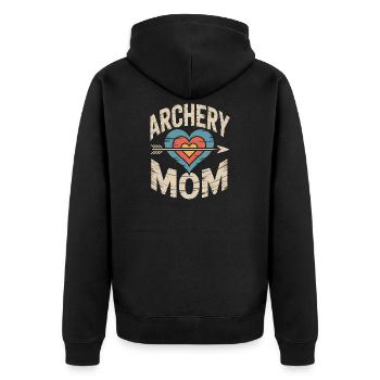 Bogenschießen Spruch Mutter Bogenschießen Geschenk - Unisex Premium Bio Zip Hoodie - Schwarz - Hinten - Nico (187cm)