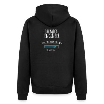 Geschenk Beruf Ausbildung Chemieingenieur - Unisex Premium Bio Zip Hoodie - Schwarz - Hinten - Nico (187cm)