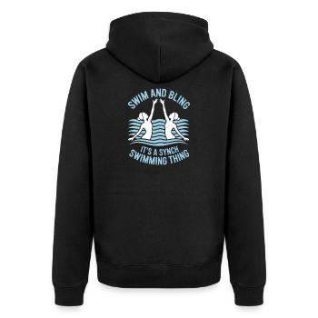 Synchronschwimmen Kunstschwimmen Wassersport - Unisex Premium Bio Zip Hoodie - Schwarz - Hinten - Nico (187cm)