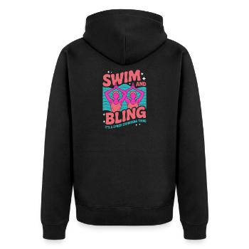 Natation synchronisée Natation artistique Sports nautiques - Veste à capuche bio Premium Unisexe - noir - Dos - Nico (187cm)