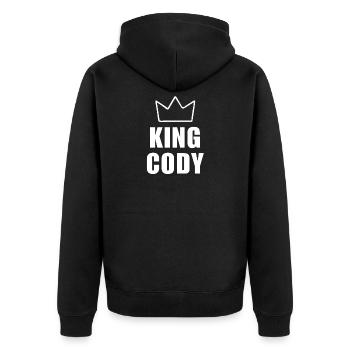 T-shirt pour homme avec le nom de Cody et la lettre C. - Veste à capuche bio Premium Unisexe - noir - Dos - Nico (187cm)