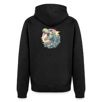 Dino Dinosaure Dinosaure - Veste à capuche bio Premium Unisexe - noir - Dos - Nico (187cm)