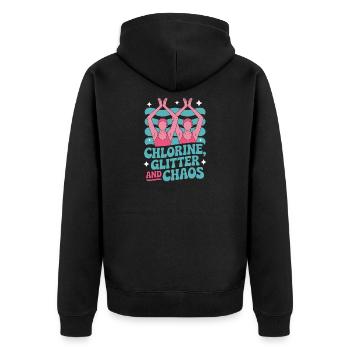Synchronschwimmen Kunstschwimmen Wassersport - Unisex Premium Bio Zip Hoodie - Schwarz - Hinten - Nico (187cm)