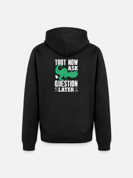 Public Fart Funny Inappropriate - Unisex Premium Organic Zip Hoodie - black