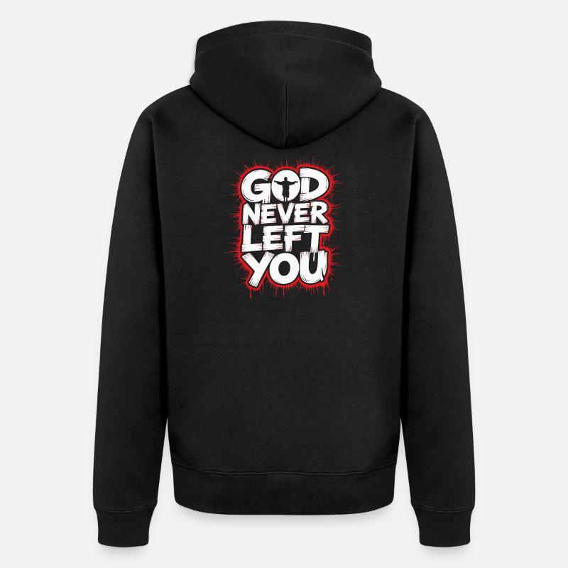 Dieu ne t'a jamais quitté - Veste à capuche bio Premium Unisexe - noir
