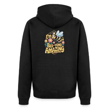 Je suis abeille incroyable abeille mignonne avec couronne et - Veste à capuche bio Premium Unisexe - noir - Dos - Nico (187cm)
