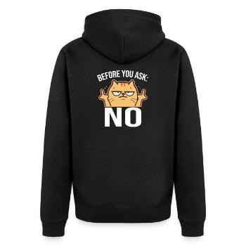 Avant de demander : Pas de majeur - Veste à capuche bio Premium Unisexe - noir - Dos - Nico (187cm)
