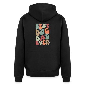 Meilleur papa de chien de tous les temps Vintage - Veste à capuche bio Premium Unisexe - noir - Dos - Nico (187cm)