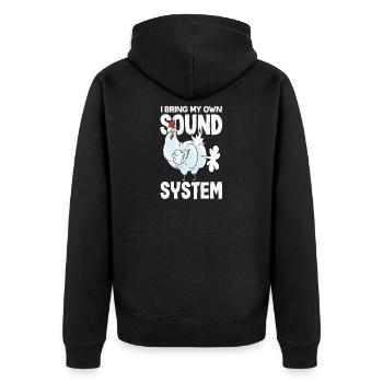 Public Fart Funny Inappropriate - Unisex Premium Organic Zip Hoodie - black - Back - Nico (187cm)