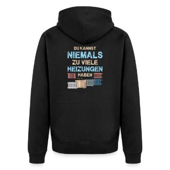 Heating Engineer Heating Construction Plumber Plumber - Unisex Premium Organic Zip Hoodie - black - Back - Nico (187cm)