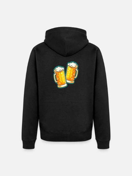 Bier Prost Bierglas Bierkrug - Unisex Premium Bio Zip Hoodie - Schwarz
