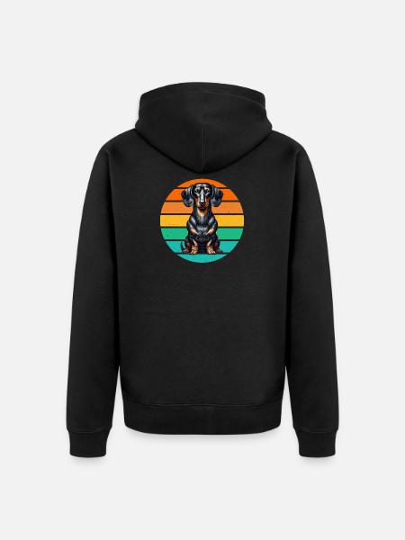 Dackel Hund Dackelzüchter Dackelliebhaber Teckel - Unisex Premium Bio Zip Hoodie - Schwarz