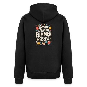 Widda Fümmen Dreissisch fête déjà ses 50 ans - Veste à capuche bio Premium Unisexe - noir - Dos - Nico (187cm)