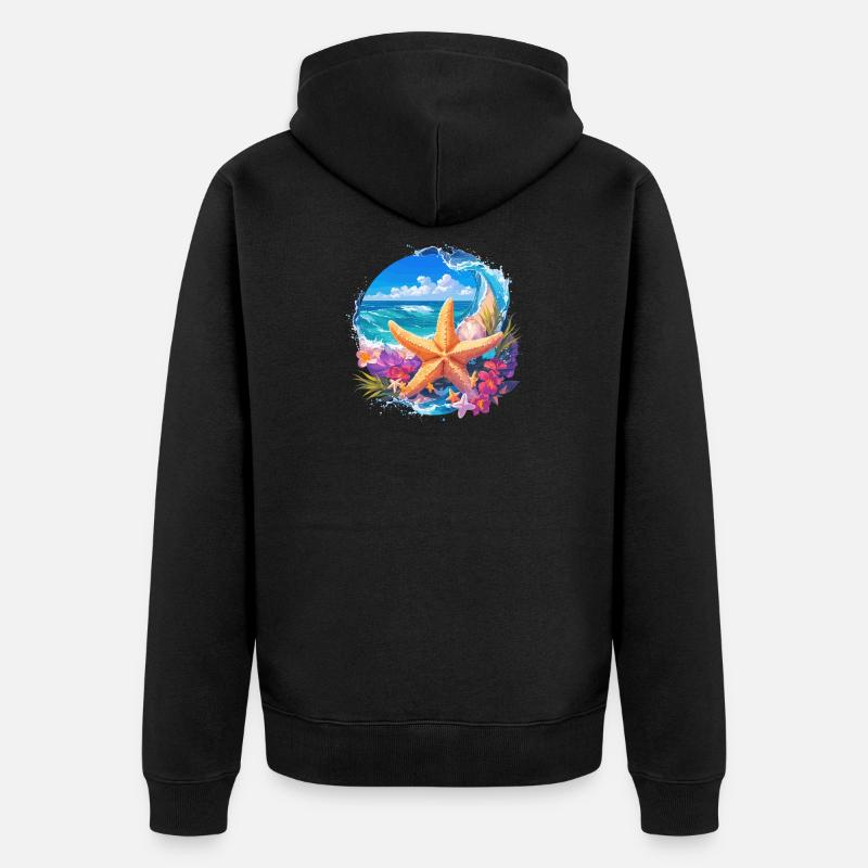 Seesterne Seestern - Unisex Premium Bio Zip Hoodie - Schwarz
