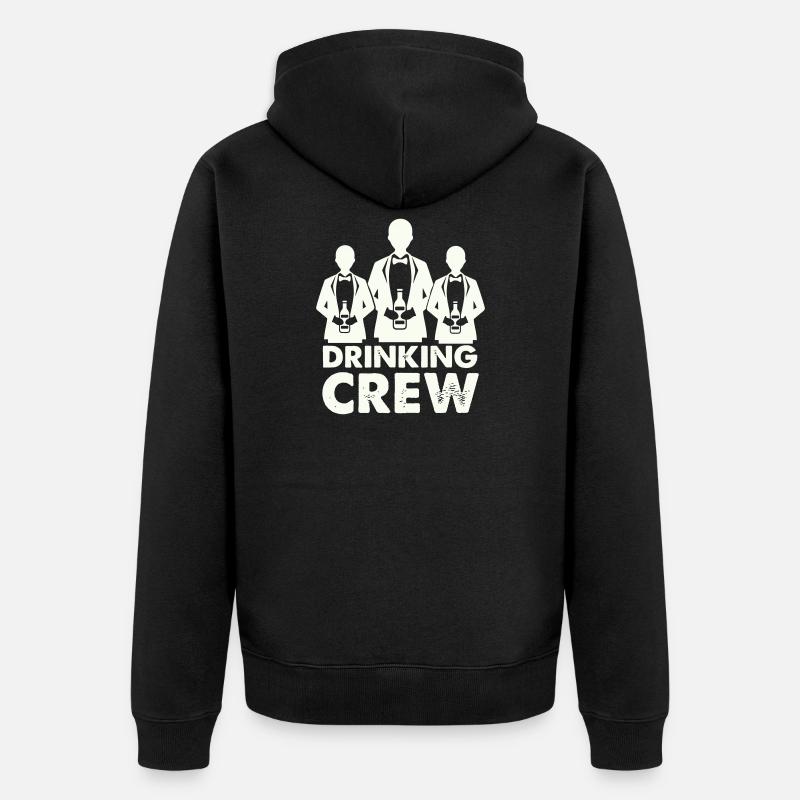drinking_crew_01- - Unisex Premium Bio Zip Hoodie - Schwarz