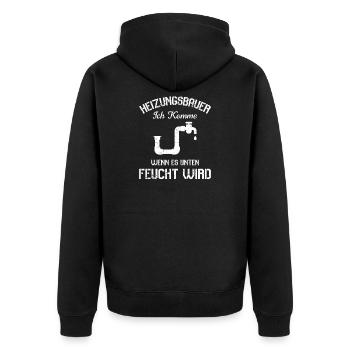 Heating Engineer Heating Construction Plumber Plumber - Unisex Premium Organic Zip Hoodie - black - Back - Nico (187cm)