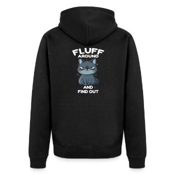 Peluche autour et découvre le chat - Veste à capuche bio Premium Unisexe - noir - Dos - Nico (187cm)