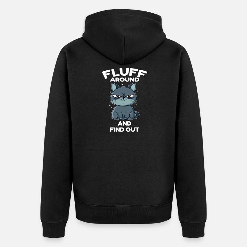 Peluche autour et découvre le chat - Veste à capuche bio Premium Unisexe - noir