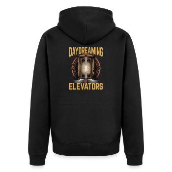 Elevator toddler & kids - Unisex Premium Organic Zip Hoodie - black - Back - Nico (187cm)