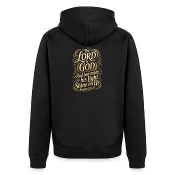 Le Seigneur est Dieu – Psaume 118:27 - Veste à capuche bio Premium Unisexe - noir - Dos - Nico (187cm)
